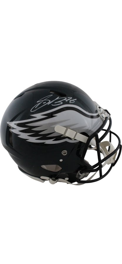 Philadelphia Eagles Saquon Barkley Hand Signed Autographed Full Sized Authentic Green Helmet with Beckett COA
