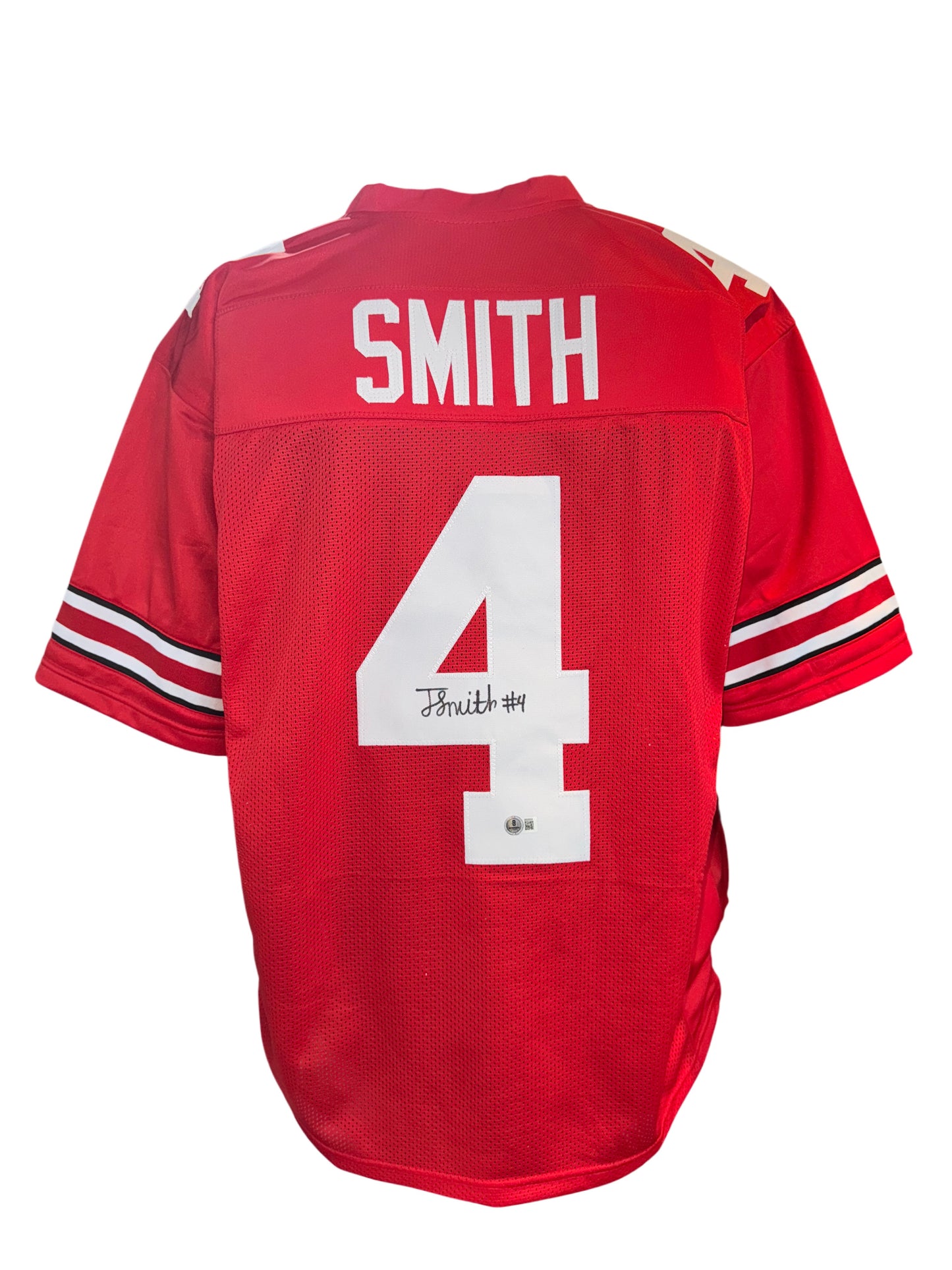 Ohio State Buckeyes Jeremiah Smith Hand Signed Autographed Custom Red Jersey Beckett COA