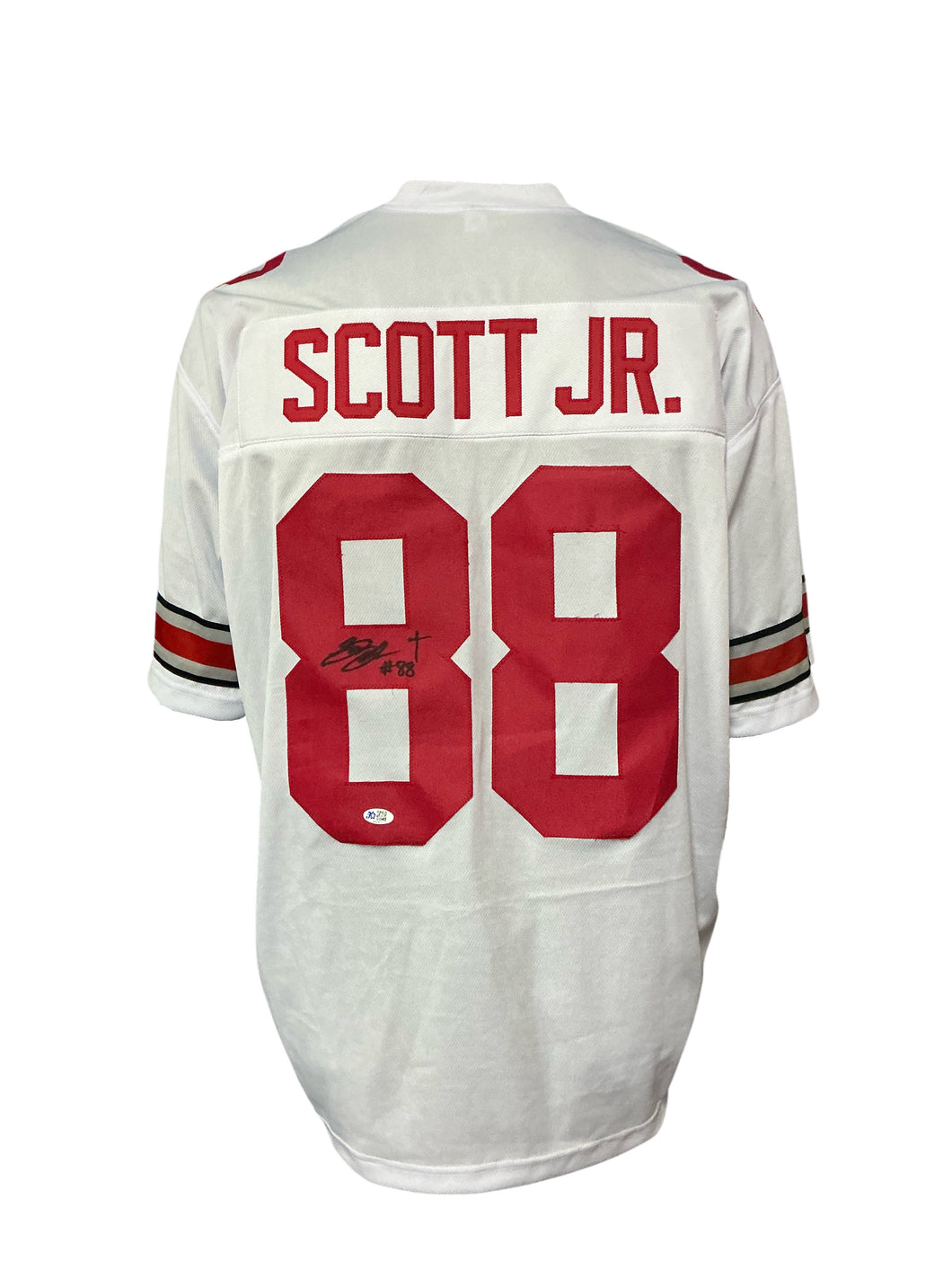 Ohio State University Gee Scott Jr. Hand Signed Autographed Custom White Jersey 5 STAR COA