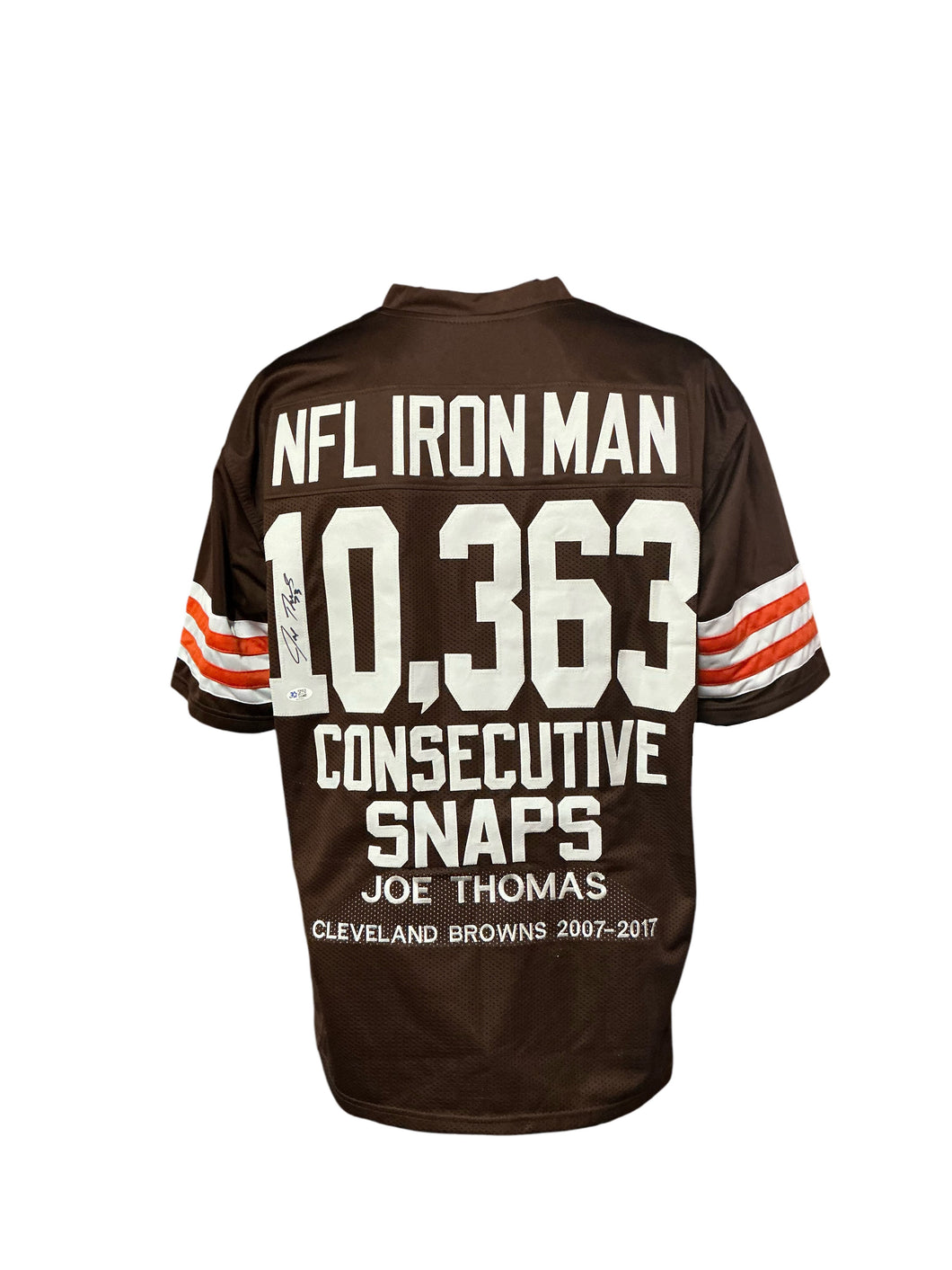 Cleveland Browns Joe Thomas Hand Signed Autographed Custom Brown Jersey 5 STAR COA
