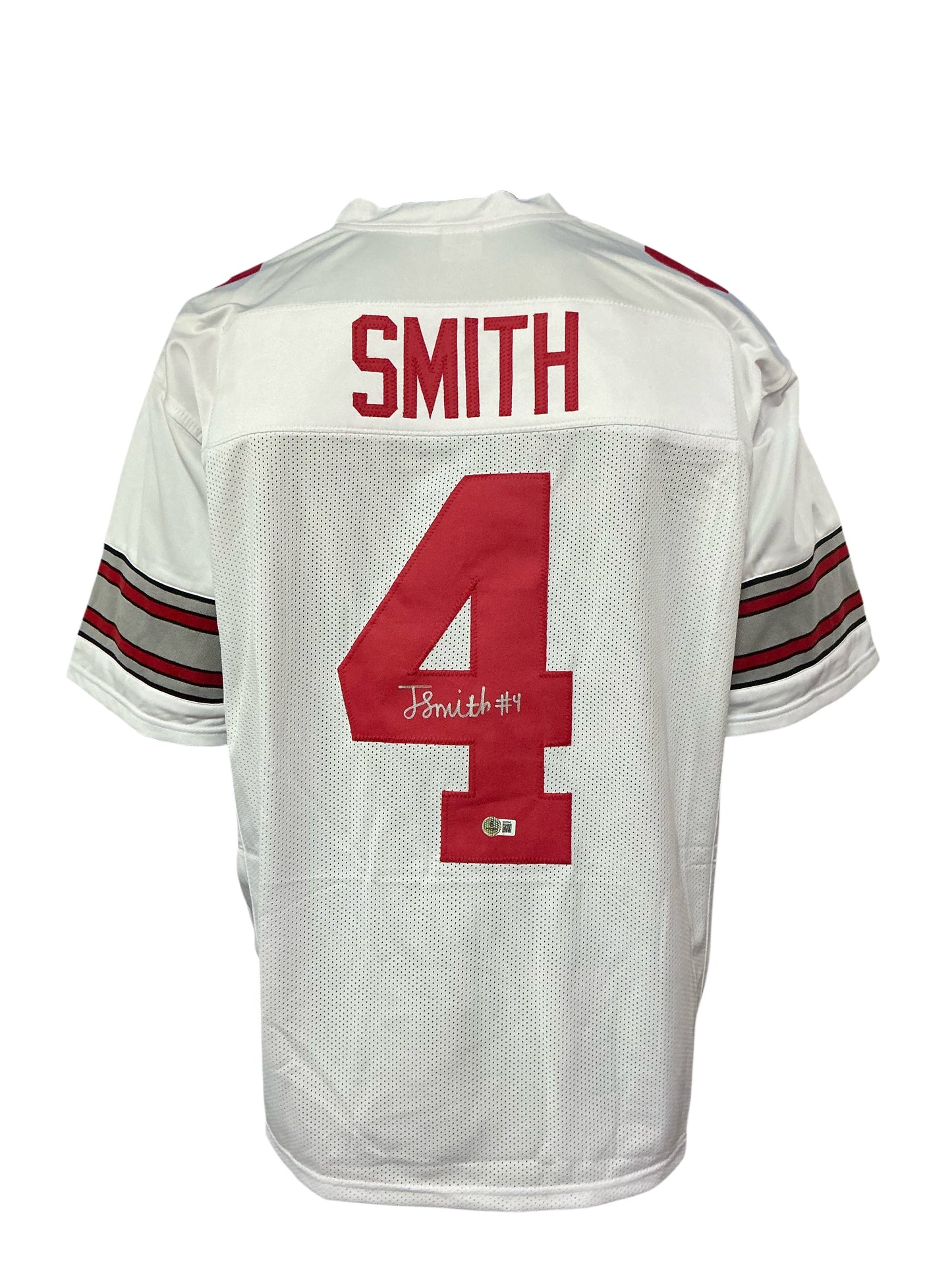 Ohio State Buckeyes Jeremiah Smith Hand Signed Autographed Custom White Jersey Beckett COA