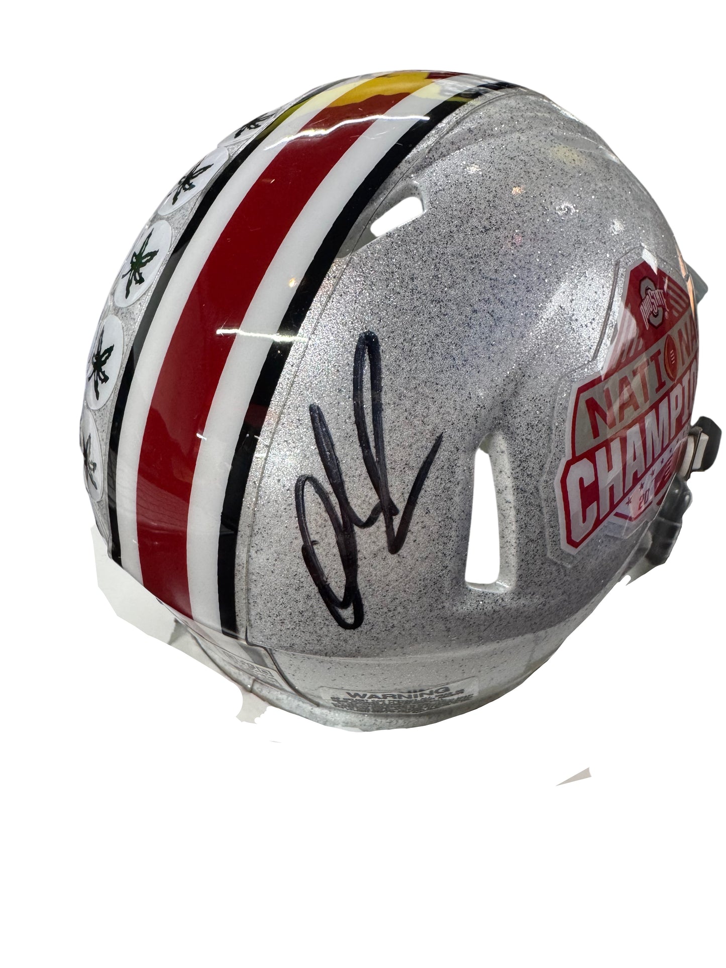 The Ohio State University Buckeyes Quinshon Judkins Hand Signed Autographed 2024 National Championship Mini Helmet Signed in Black includes SWAU COA