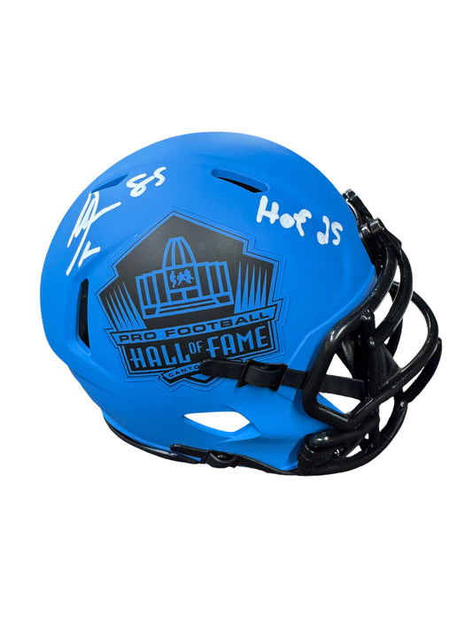 Los Angeles Chargers Antonio Gates Hand Signed Autographed Blue HOF Mini Helmet Beckett COA