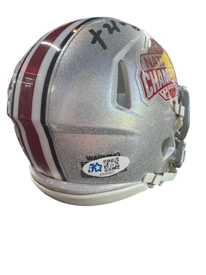 Ohio State Buckeyes TreVeyon Henderson Hand Signed Autographed National Champions Mini Helmet 5 STAR COA