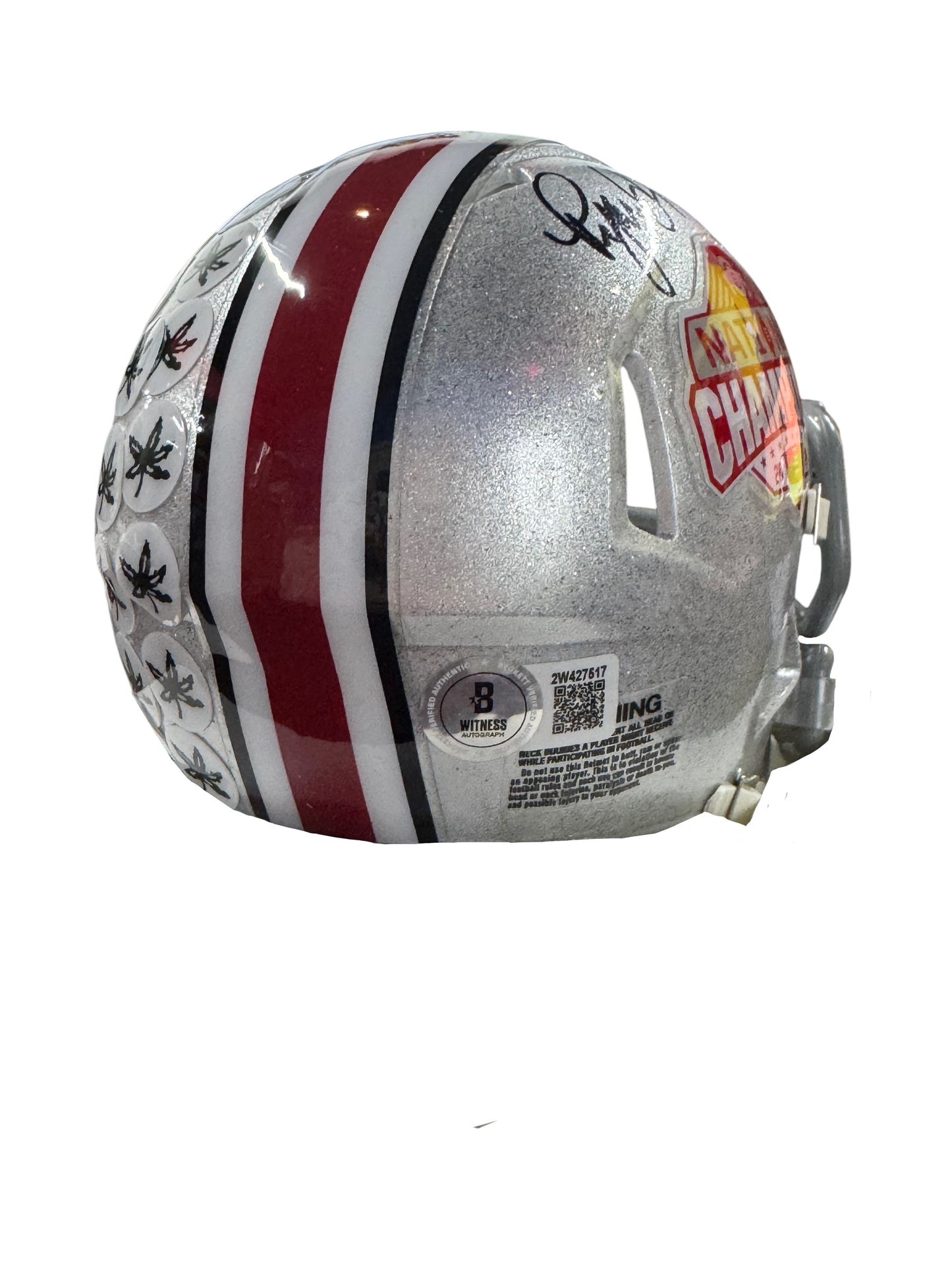 Ohio State Buckeyes Head Coach Ryan Day Hand Signed Autographed National Champions Mini Helmet Beckett COA