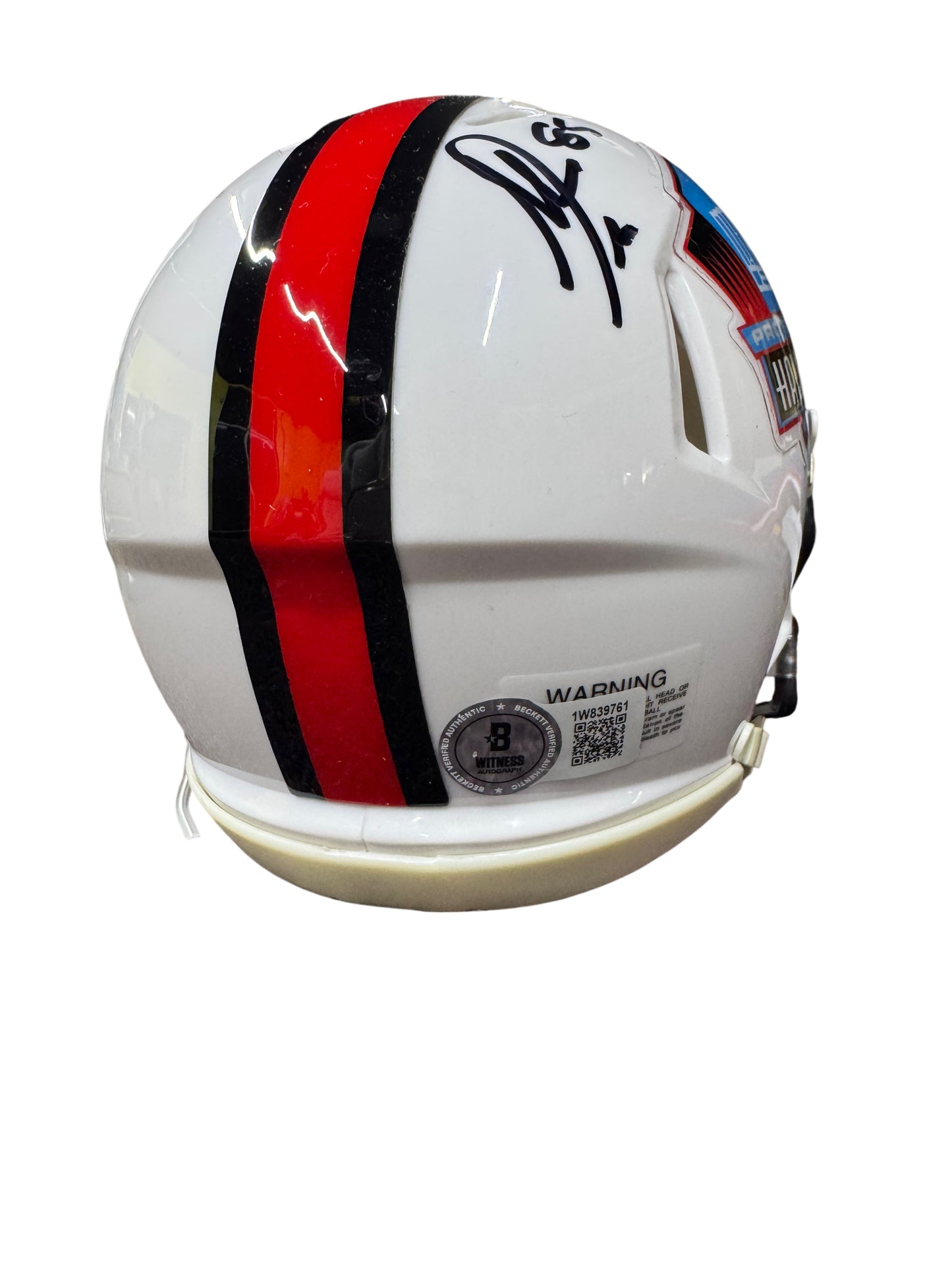 Los Angeles Chargers Antonio Gates Hand Signed Autographed White HOF Mini Helmet Beckett COA