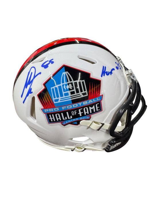Los Angeles Chargers Antonio Gates Hand Signed Autographed White HOF Mini Helmet Beckett COA