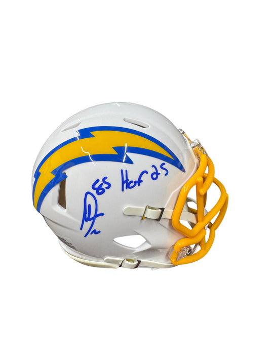 Los Angeles Chargers Antonio Gates Hand Signed Autographed White Mini Helmet Beckett COA