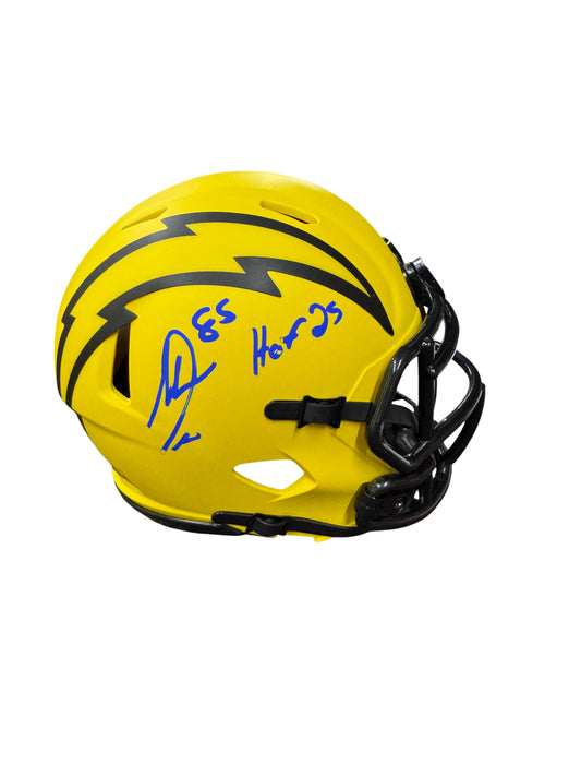 Los Angeles Chargers Antonio Gates Hand Signed Autographed Yellow Mini Helmet Beckett COA