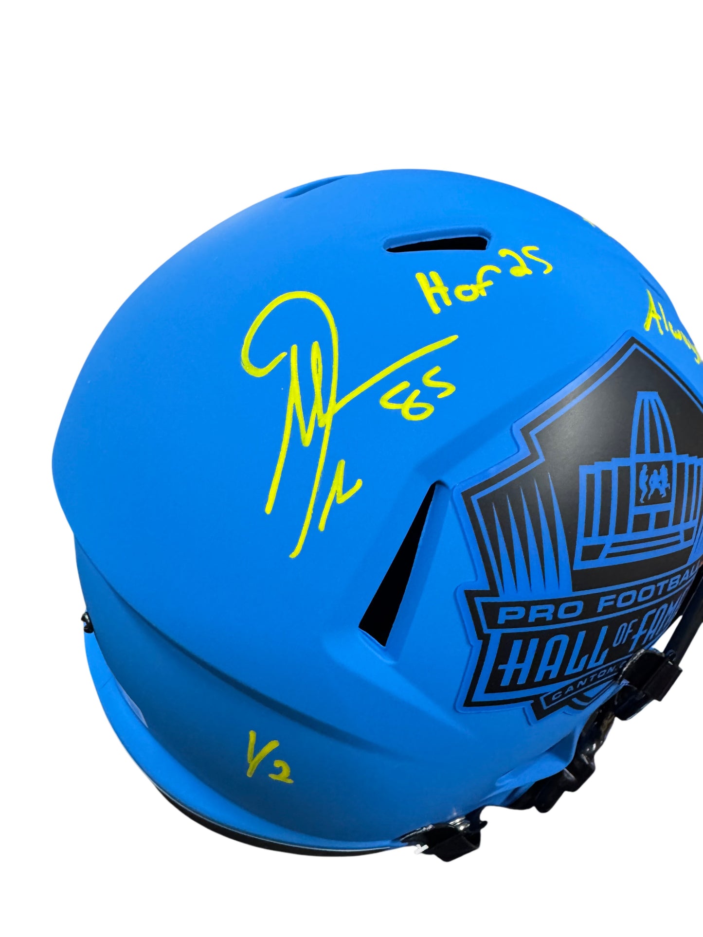 Los Angeles Chargers Antonio Gates Hand Signed Autographed White HOF Full Sized Replica Helmet Beckett COA