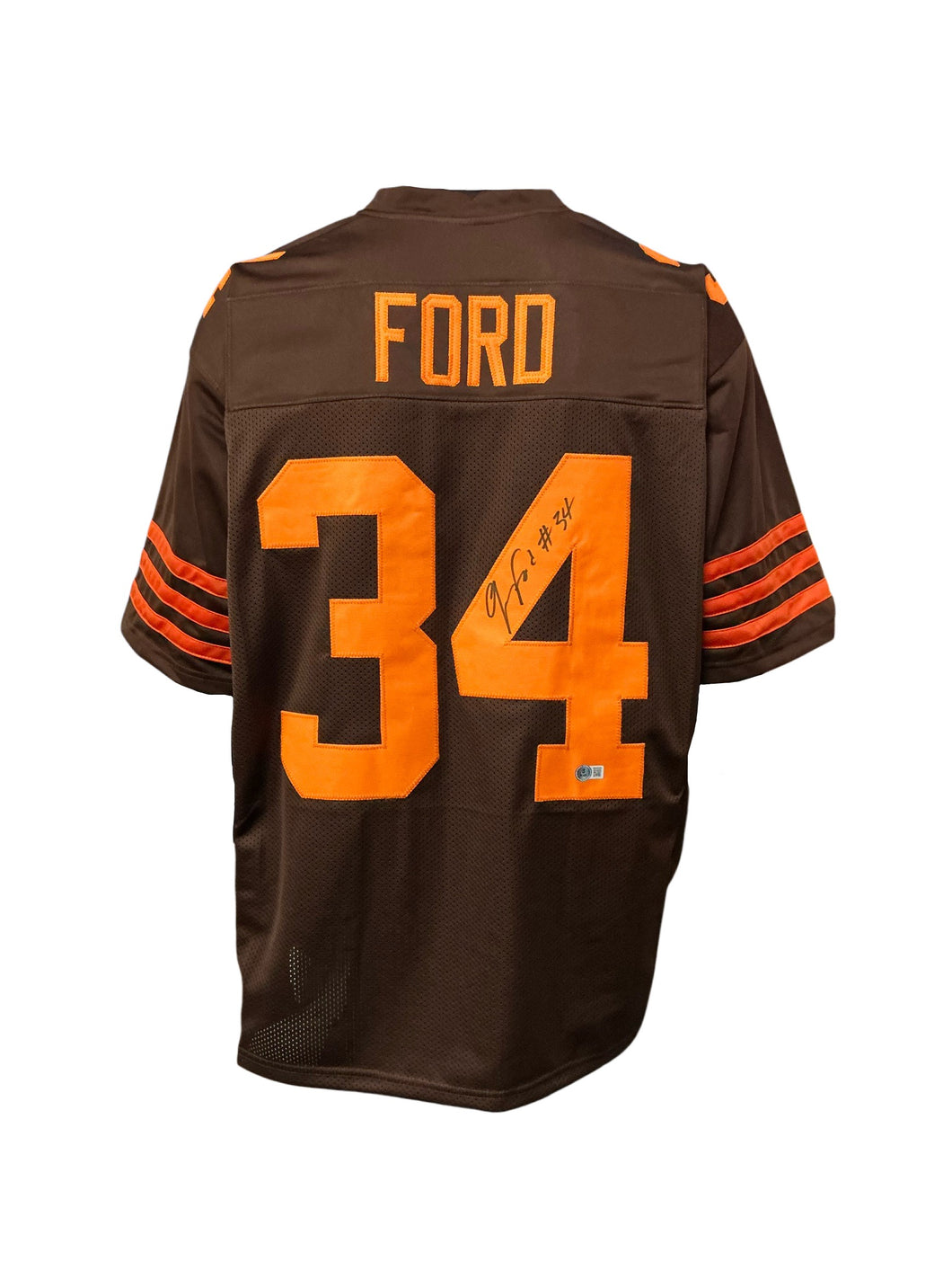 Cleveland Browns Jerome Ford Hand Signed Autographed Custom Brown Jersey BECKETT COA