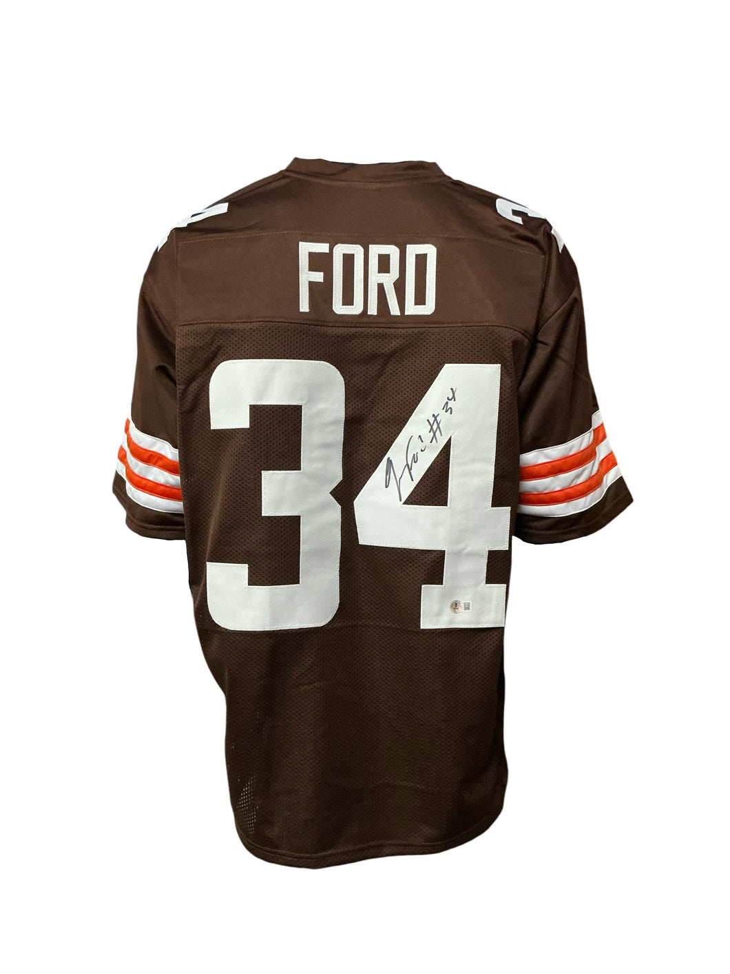 Cleveland Browns Jerome Ford Hand Signed Autographed Custom Brown Jersey BECKETT COA