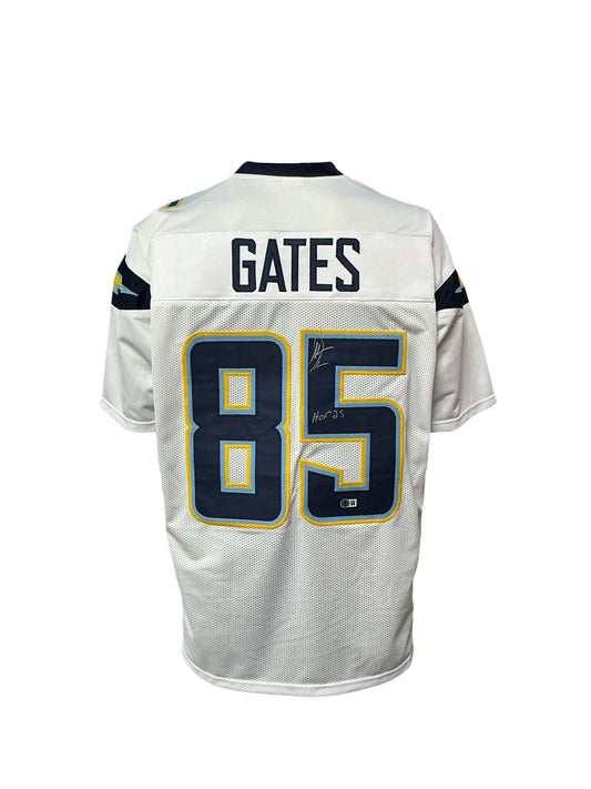 Los Angeles Chargers Antonio Gates Hand Signed Autographed Custom White Jersey BECKETT COA