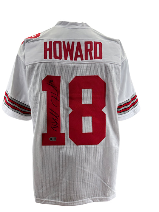Ohio State Buckeyes Will Howard Hand Signed Autographed Custom White Jersey Swau COA