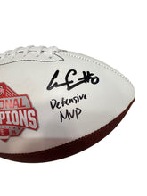 Load image into Gallery viewer, Ohio State Buckeyes Will Howard &amp; Cody Simon Hand Signed Autographed &quot;Offensive MVP&quot; &quot;Defensive MVP&quot; Inscriptions 2024 National Champions Football Swau COA