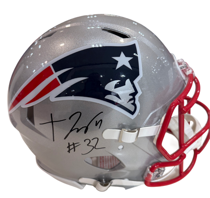 New England Patriots TreVeyon Henderson Hand Signed Autographed Authentic Full-Size Helmet with PROVA COA