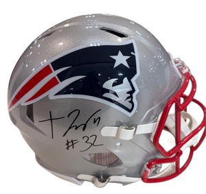 New England Patriots TreVeyon Henderson Hand Signed Autographed Authentic Full-Size Helmet with PROVA COA