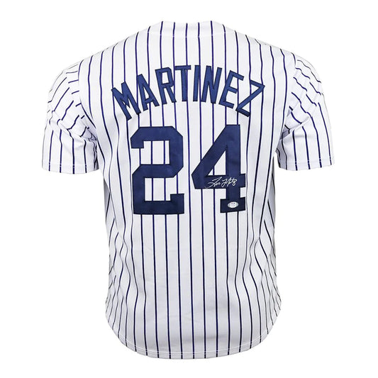 New York Yankees Tino Martinez Hand Signed Autographed Custom Pin Striped Jersey JSA COA