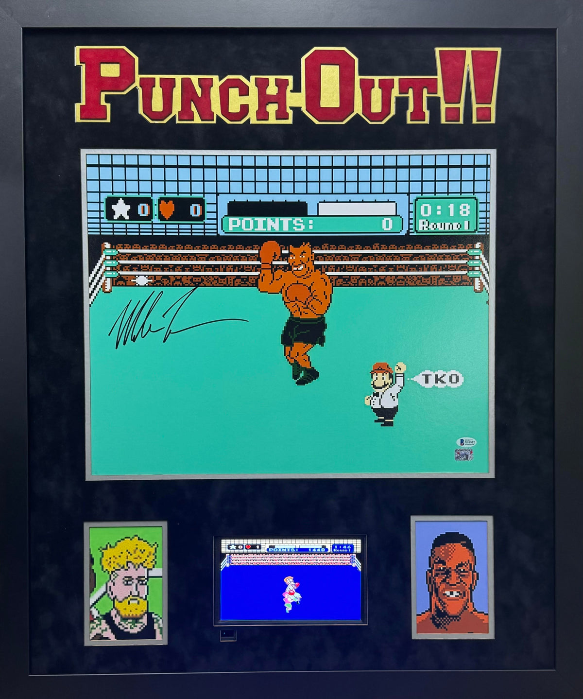 Mike Tyson Hand Signed Autographed Custom Framed 16x20 Photo with Gaming System Beckett and FITERMAN COA'S