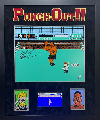 Mike Tyson Hand Signed Autographed Custom Framed 16x20 Photo with Gaming System Beckett and FITERMAN COA'S