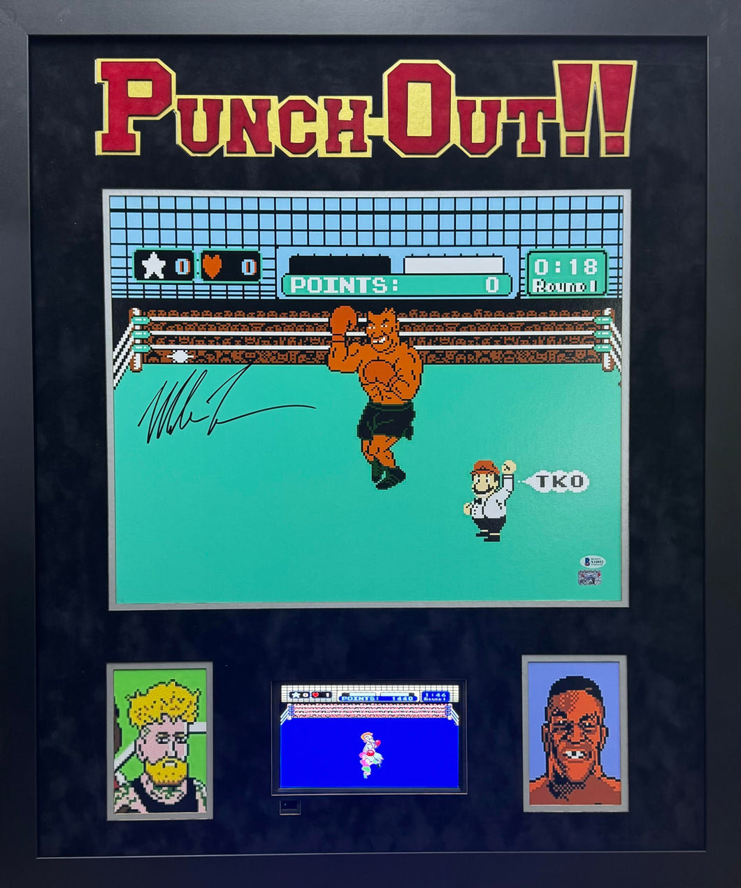 Mike Tyson Hand Signed Autographed Custom Framed 16x20 Photo with Gaming System Beckett and FITERMAN COA'S