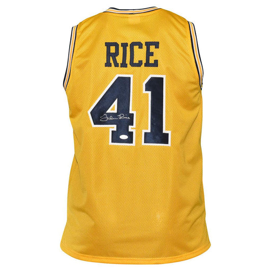 Michigan Wolverines Glen Rice Hand Signed Autographed Custom Gold Jersey JSA COA