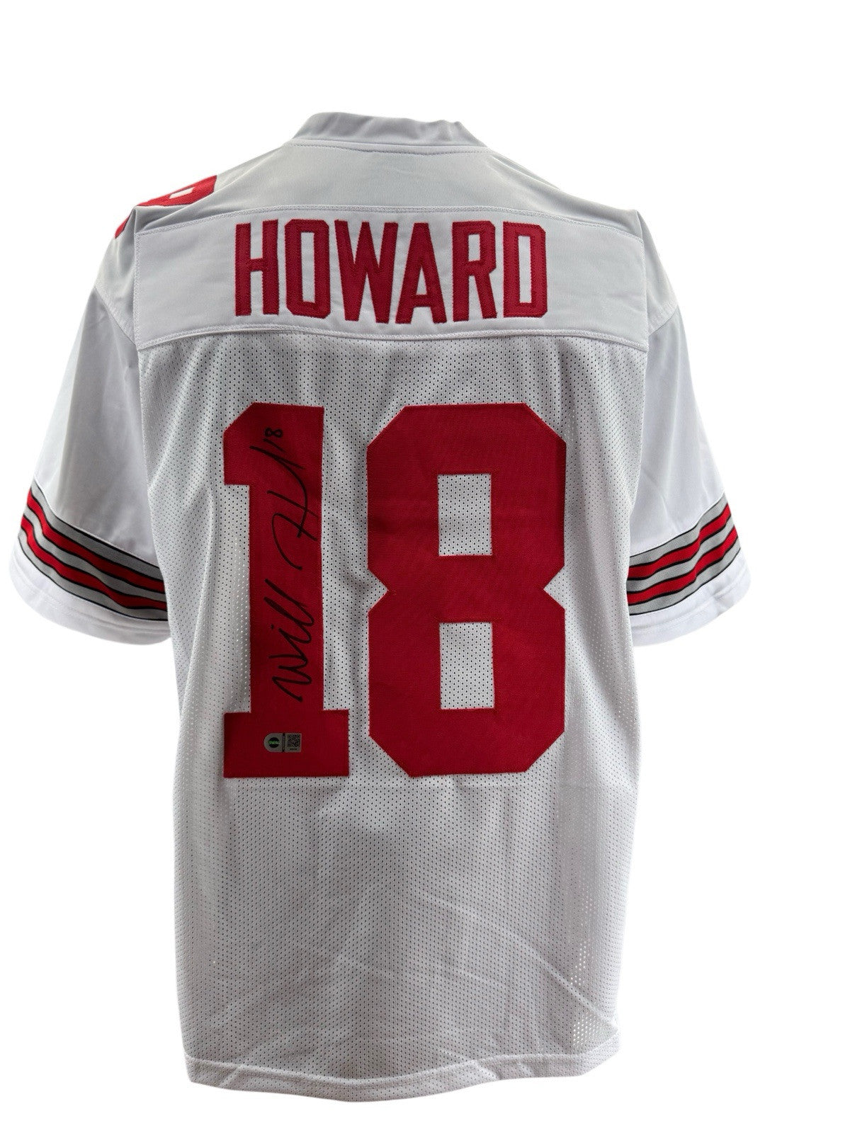 Will Howard Signed Autographed Buckeyes White Custom Jersey Swau COA 