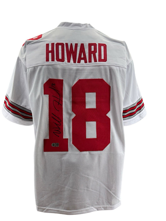 Will Howard Signed Autographed Buckeyes White Custom Jersey Swau COA 