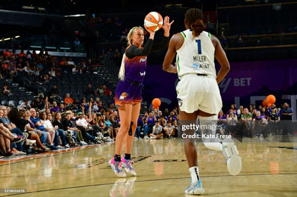 Sophie Cunningham WNBA Indiana Fever Superstar Hand Signed Game Used Adidas Shoes Worn & Autographed by Sophie with GAME USED Inscriptions Prime Time Witness