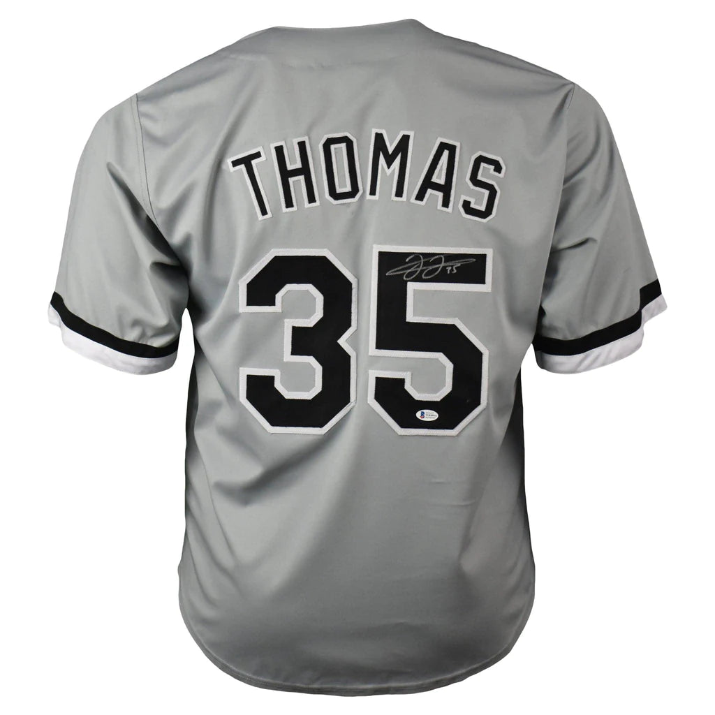 Chicago White Sox Frank Thomas Hand Signed Autographed Custom Gray Jersey Beckett COA
