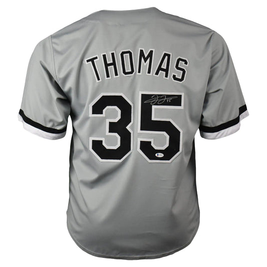 Chicago White Sox Frank Thomas Hand Signed Autographed Custom Gray Jersey Beckett COA