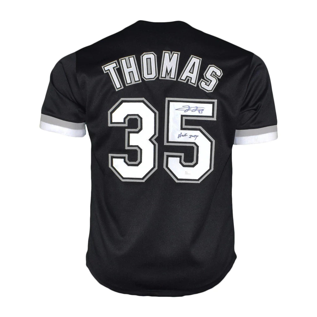 Chicago White Sox Frank Thomas HOF 2014 Hand Signed Autographed Custom Black Jersey JSA COA