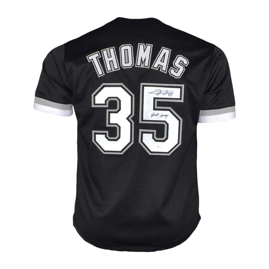 Chicago White Sox Frank Thomas HOF 2014 Hand Signed Autographed Custom Black Jersey JSA COA