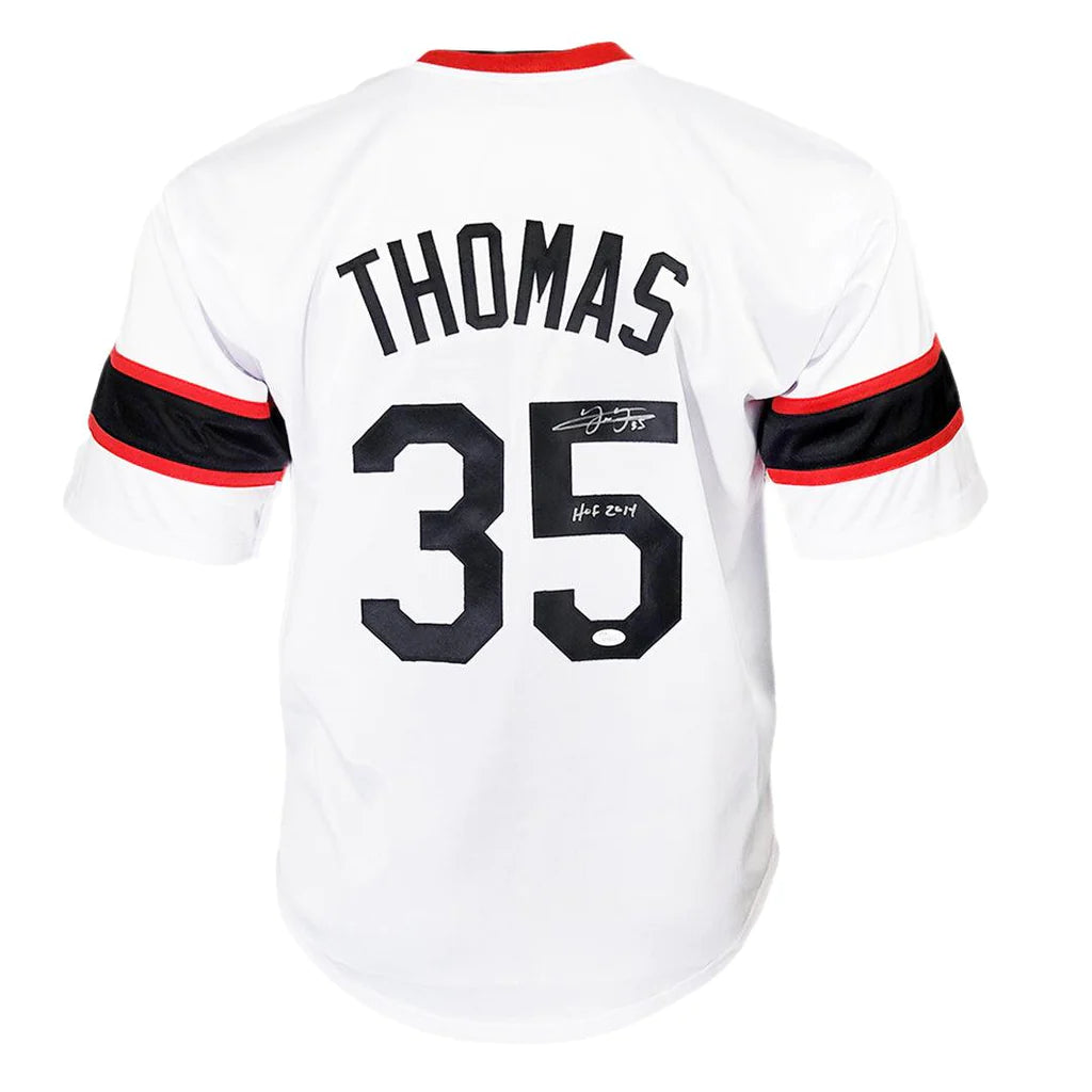 Chicago White Sox Frank Thomas HOF 2014 Hand Signed Autographed Custom White Jersey JSA COA