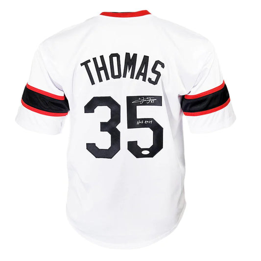 Chicago White Sox Frank Thomas HOF 2014 Hand Signed Autographed Custom White Jersey JSA COA