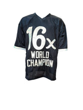 Load image into Gallery viewer, Ric Flair Hand Signed Autographed Custom Black Jersey with Famous Quote JSA COA