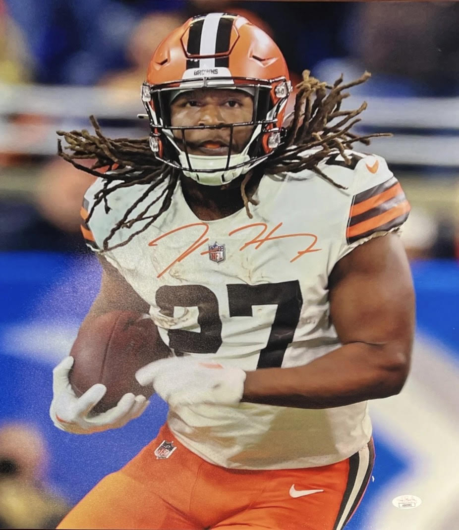 Cleveland Browns Kareem Hunt Hand Signed Autographed 16x20 Photo with JSA COA