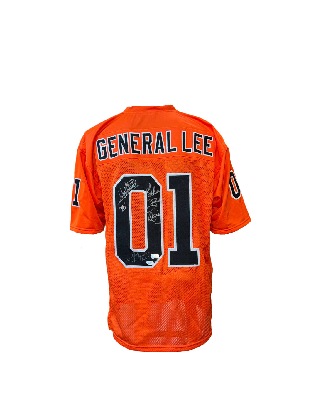 Dukes Of Hazard General Lee Hand Signed Autographed Custom Orange Jersey JSA COA