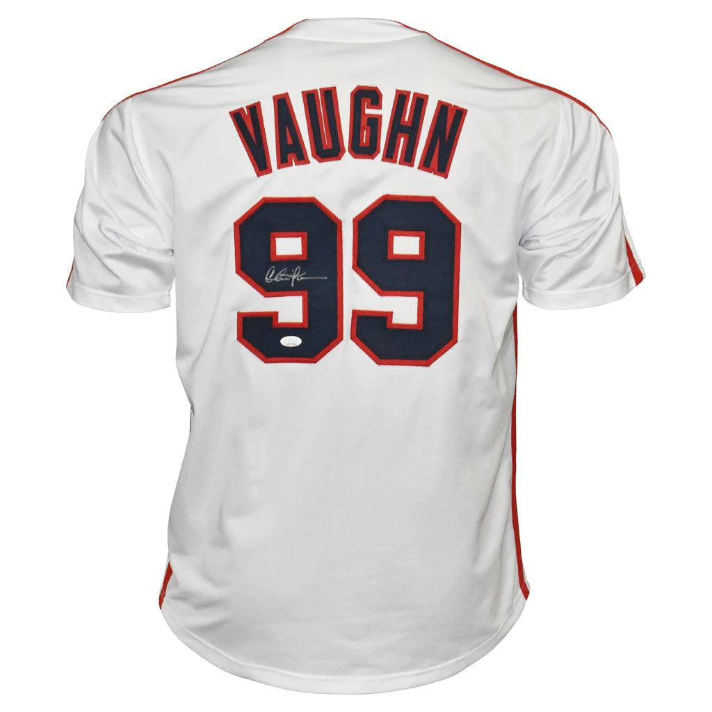 Charlie Sheen Vaughn Major League Hand Signed Autographed White Jersey JSA COA
