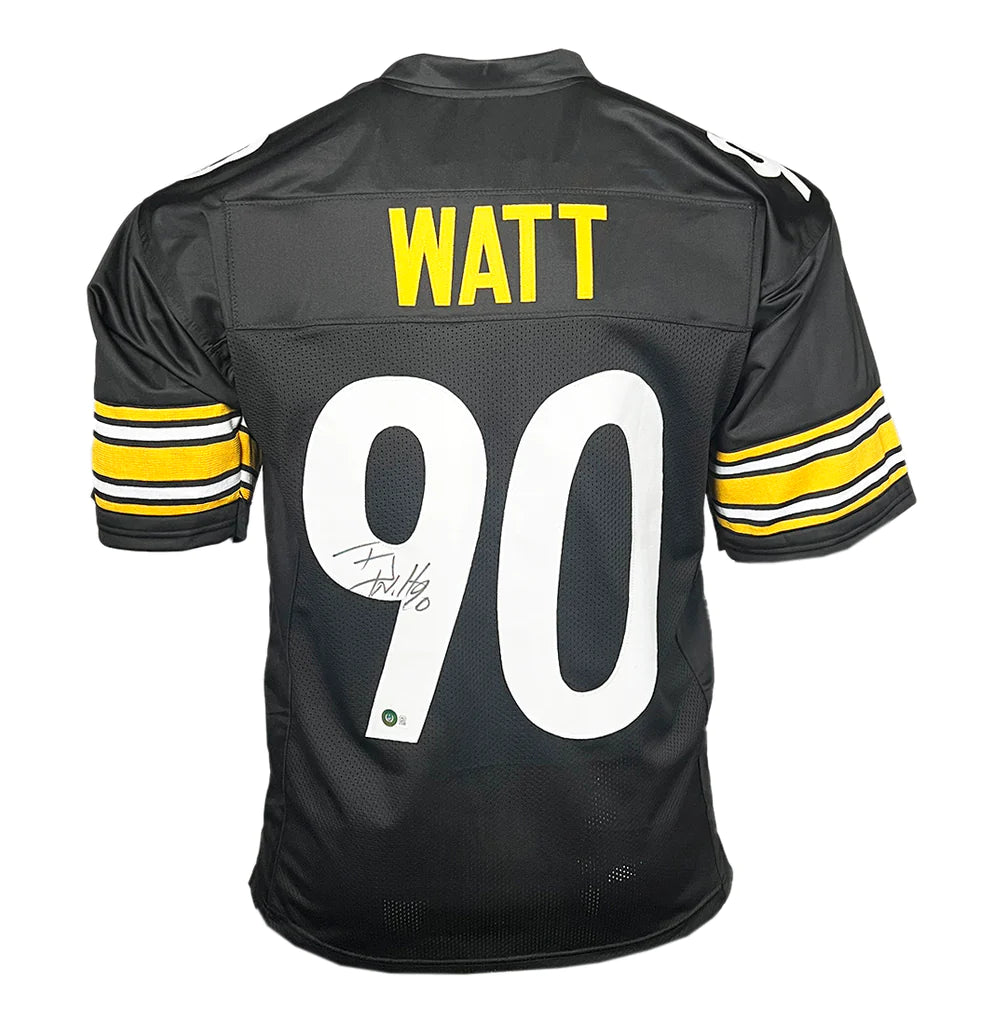 Pittsburgh Steelers TJ WATT Hand Signed Autographed Custom Black Jersey JSA COA