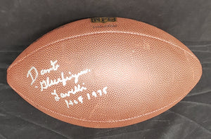 Cleveland Browns Dante Lavelli Signed NFL Football with "Glufingers" & HOF 1975 Inscriptions with JSA COA
