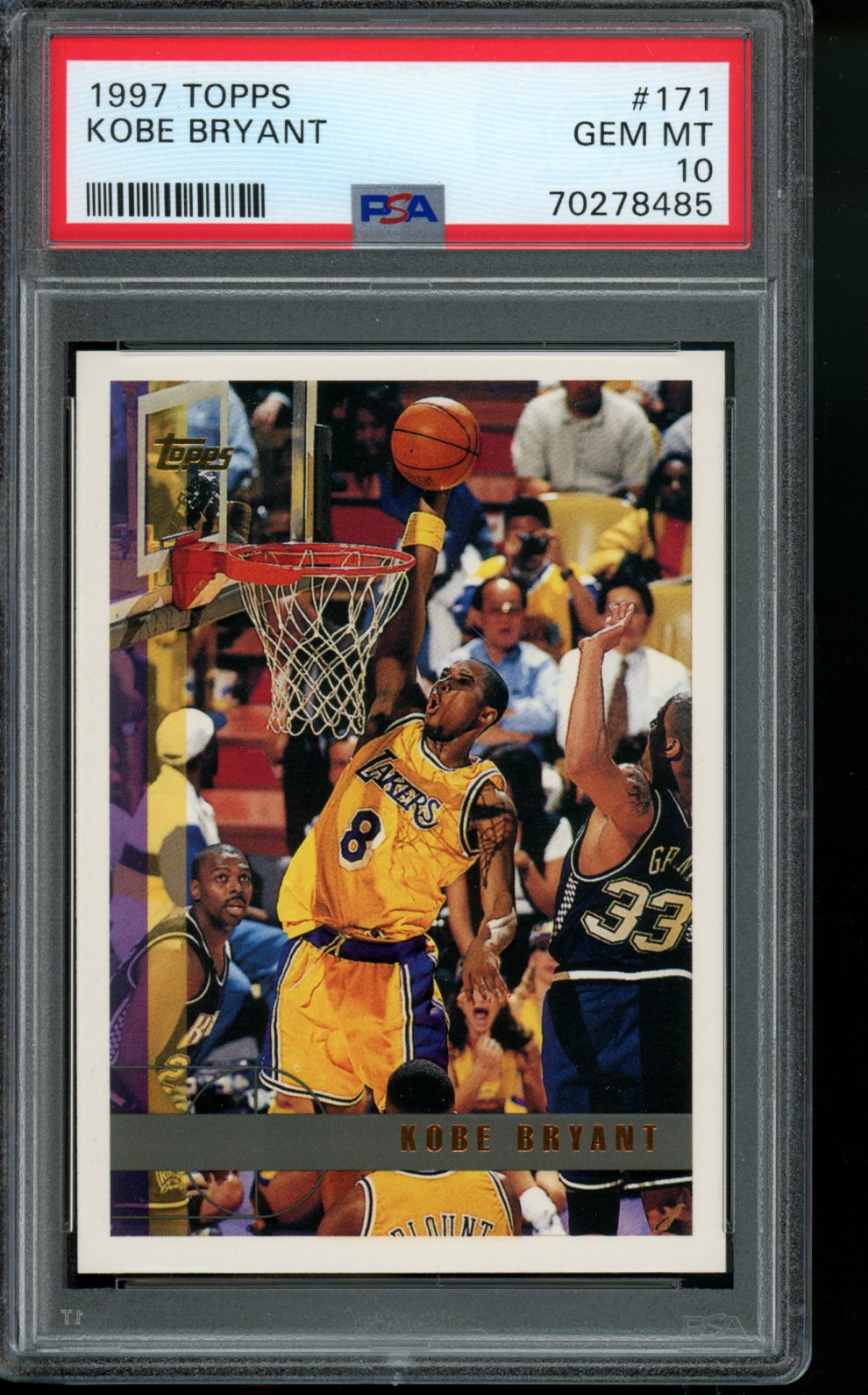 1997 Topps #171 Kobe Bryant PSA 10 Gem Mint