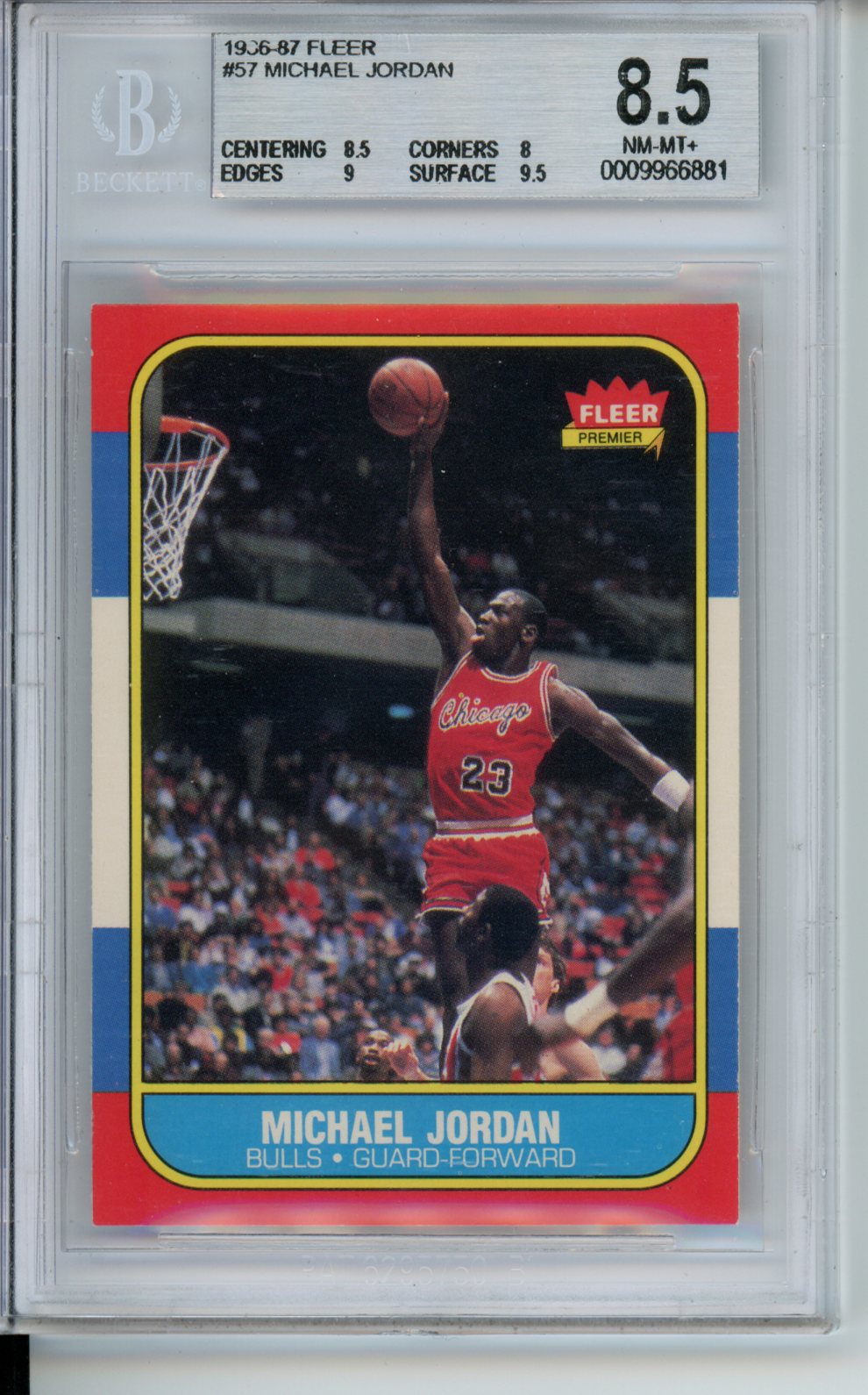 1986 Fleer #57 Michael Jordan BGS 8.5 NMMT+