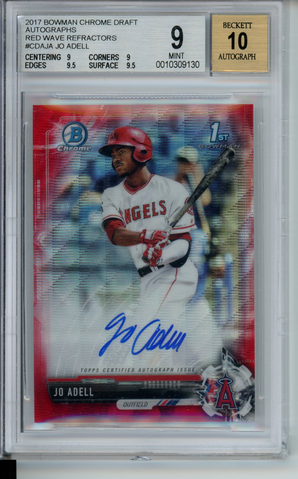 2017 Bowman Draft #BDC-95 Jo Adell Chrome Refractor BGS 9 Mint