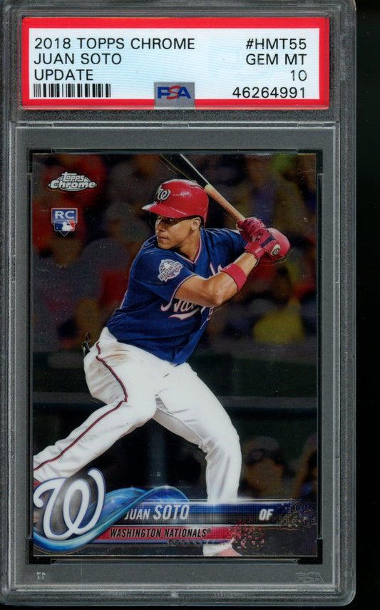 2018 Topps Chrome Update Edition #HMT55 Juan Soto PSA 10 Gem Mint