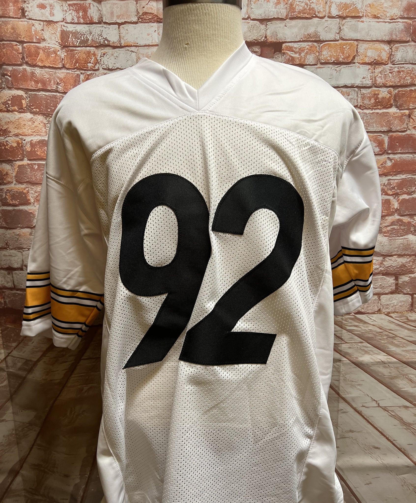 Prime Time Sports Pittsburgh Steelers James Harrison Signed White Custom Pro Style Jersey with JSA