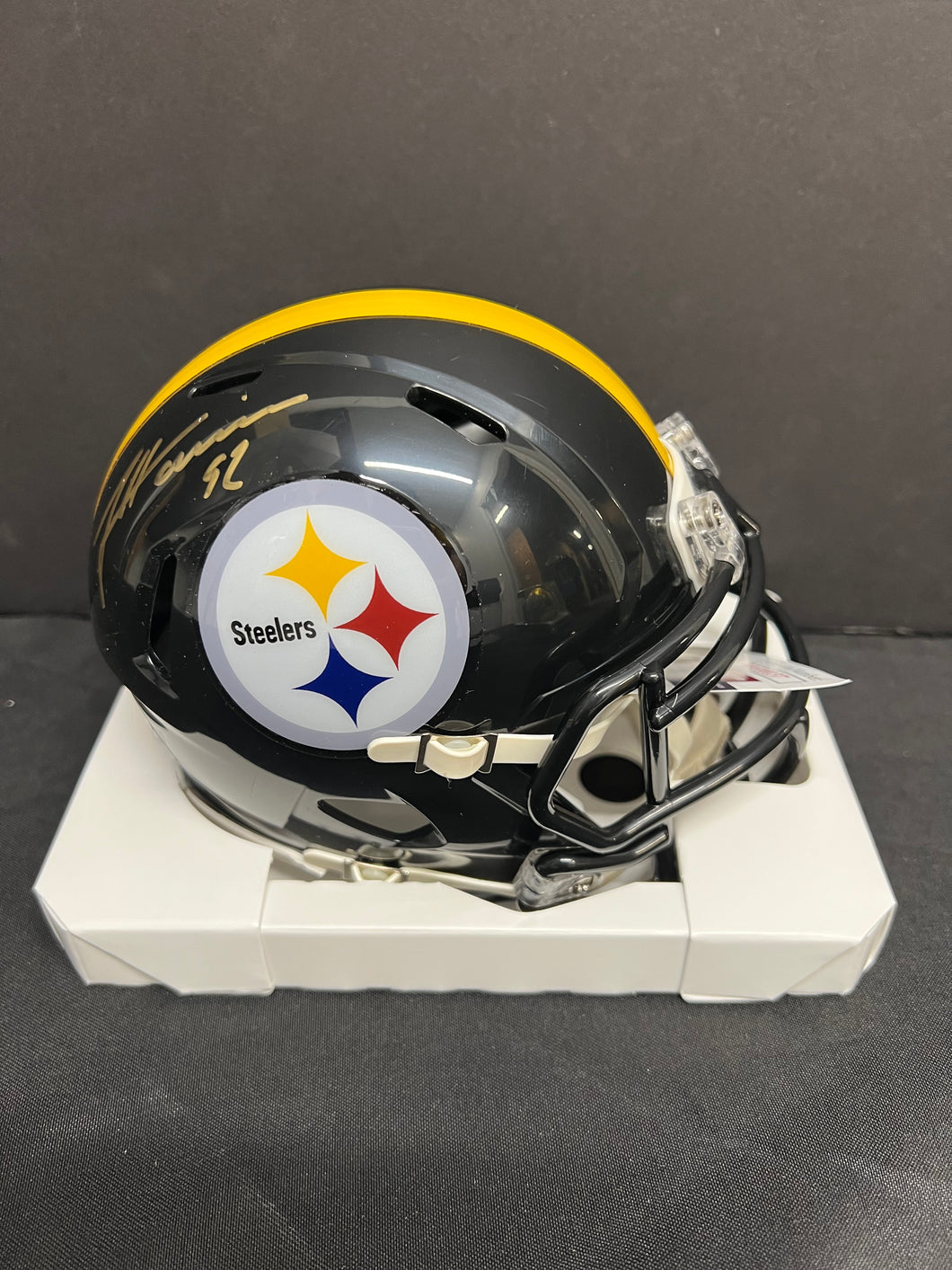 Pittsburgh Steelers James Harrison Signed Speed Mini Helmet with JSA COA
