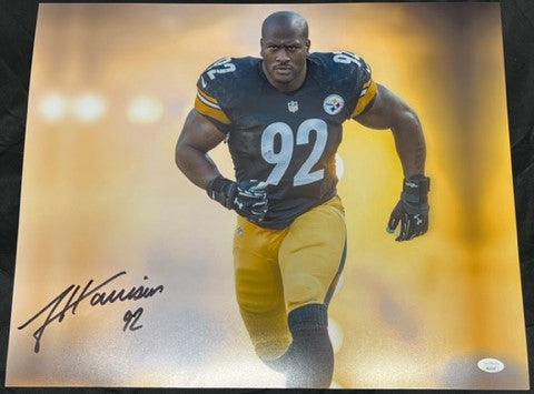 Pittsburgh Steelers James Harrison Signed Running 16x20 with JSA COA
