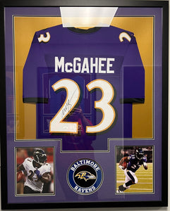 Baltimore Ravens Willis McGahee Signed Jersey Framed & Matted with JSA COA