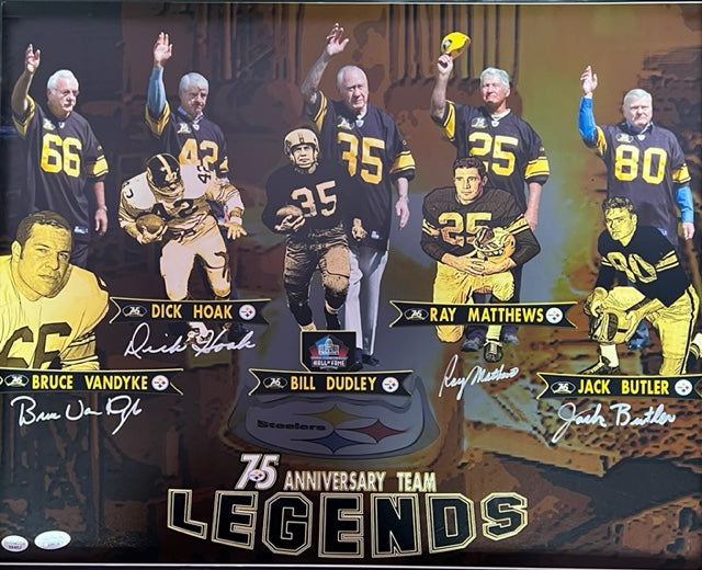 Bruce Vandyke, Dick Hoak, Ray Matthews, Jack Butler Signed Steelers 16 –  Prime Time Sports